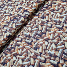 Tecido Tricoline Rolhas de Vinhos 