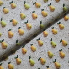 Tecido Tricoline Digital Peras em Crochê