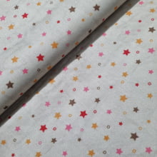 Tecido Tricoline Estrelinhas fd bege
