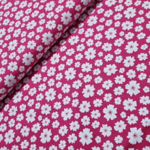 Tecido Tricoline Margaridas fd Pink