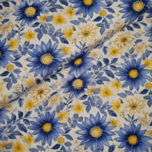 Tecido Tricoline Digital Azulejo Português 5