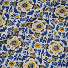 Tecido Tricoline Digital Azulejo Português 6