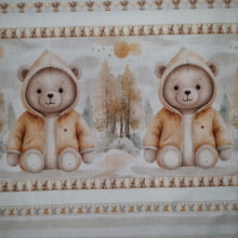 Tecido Tricoline Digital Barrado Animais Fofos