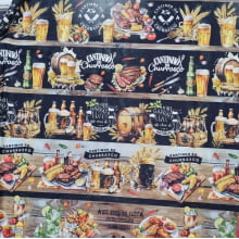 Tecido Tricoline Digital Barrado Cantinho do Churrasco