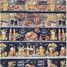 Tecido Tricoline Digital Barrado Cantinho do Churrasco