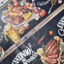 Tecido Tricoline Digital Barrado Cantinho do Churrasco