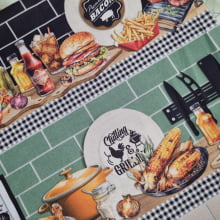 Tecido Tricoline Digital Barrado Churrasco