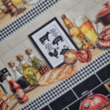 Tecido Tricoline Digital Barrado Churrasco