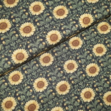 Tecido Tricoline Digital Coleção Campo Dourado Girassóis Pequeno 