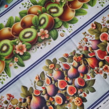 Tecido Tricoline Digital Barrado Frutas