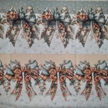 Tecido Tricoline Digital Barrado Laços Florais