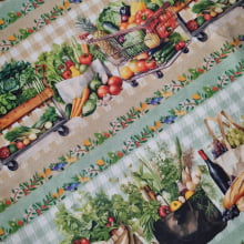 Tecido Tricoline Digital Barrado Mesa Colonial