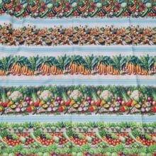 Tecido Tricoline Digital Barrado Verduras e Legumes 