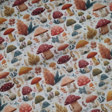 Tecido Tricoline Digital Boho Cogumelos e Flores