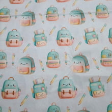 Tecido Tricoline Digital Volta as Aulas Bolsas