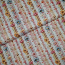 Tecido Tricoline Digital Candy Color's Listras Florais