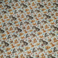 Tecido Tricoline Digital Cats and Toys