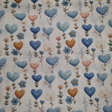 Tecido Tricoline Digital Coleção Amandita Corações