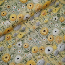 Tecido Tricoline Digital Coleção Amarelinhas Flores 1