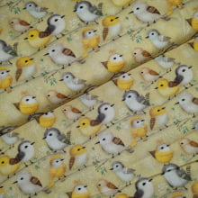 Tecido Tricoline Digital Coleção Amarelinhas Pássarinhos