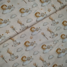 Tecido Tricoline Digital Coleção Cute Girafinhas e Leãozinhos 