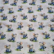 Tecido Tricoline Digital Coleção Ratinho Aventureiro Jogador