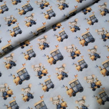 Tecido Tricoline Digital Coleção Ratinho Aventureiro Maquinista 