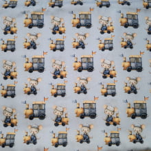 Tecido Tricoline Digital Coleção Ratinho Aventureiro Maquinista 