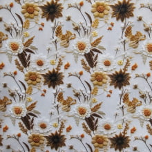 Tecido Tricoline Digital Floral Croche