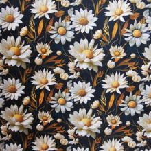 Tecido Tricoline Digital Floral Daisy