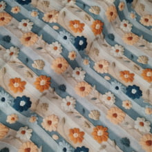 Tecido Tricoline Digital Floral fd Listras