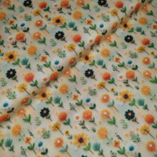 Tecido Tricoline Digital Flores de Crochê