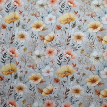 Tecido Tricoline Digital Flores e Ramos Delicados 2
