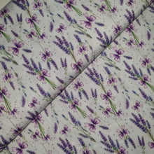 Tecido Tricoline Digital Lavanda com Laços Lilás