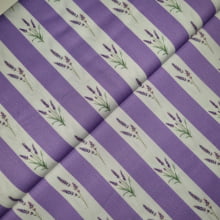 Tecido Tricoline Digital Lavanda com Listras Lilás 