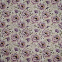 Tecido Tricoline Digital Lavender Rosas e Ramos 2