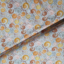 Tecido Tricoline Digital Padrão Espiral fd Azul Claro