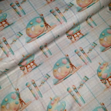 Tecido Tricoline Digital Pincel e Aquarela