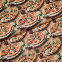 Tecido Tricoline Digital Pizzas e Temperos 