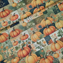 Tecido Tricoline Digital Pumpkin's Patch Orange 2