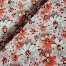 Tecido Tricoline Floral Joaninhas