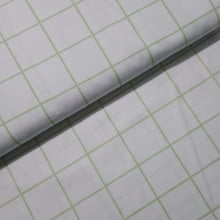 Tecido Tricoline Grid Verde Fundo Branco