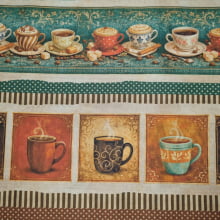 Tecido Tricoline Barrado Coffees