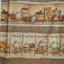 Tecido Tricoline Barrado Coffees