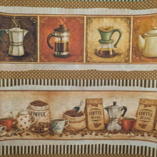 Tecido Tricoline Barrado Coffees