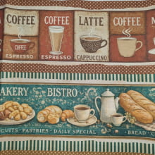 Tecido Tricoline Barrado Coffees