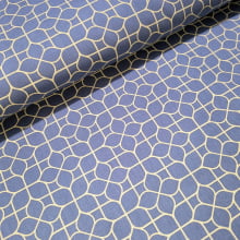 Tecido Tricoline Geometrico Azul Jeans