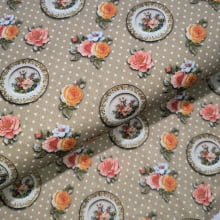 Tecido Tricoline Porcelanas Encantadas  2