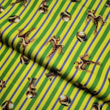 Tecido Tricoline Digital Troféu Bolo de Ouro fd Listrado