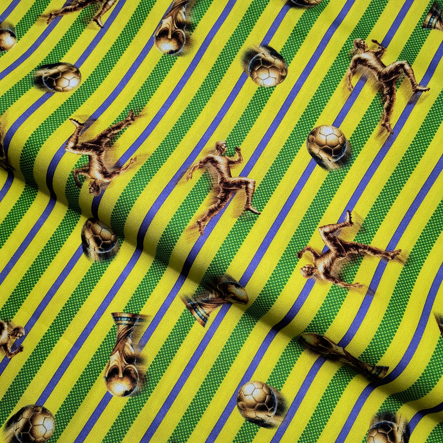 Tecido Tricoline Digital Troféu Bolo de Ouro fd Listrado